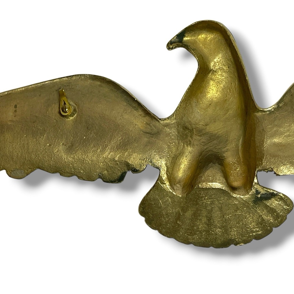 American Bald Eagle with Spread Wings Cast Iron Brass Wall Plaque 18" Patriotic - Picture 5 of 11